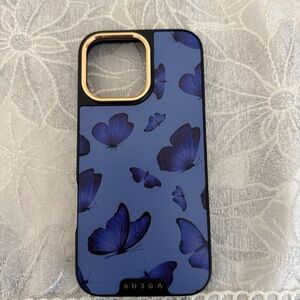 Burga Blue Butterfly Phone Case for iPhone 16 Pro Max